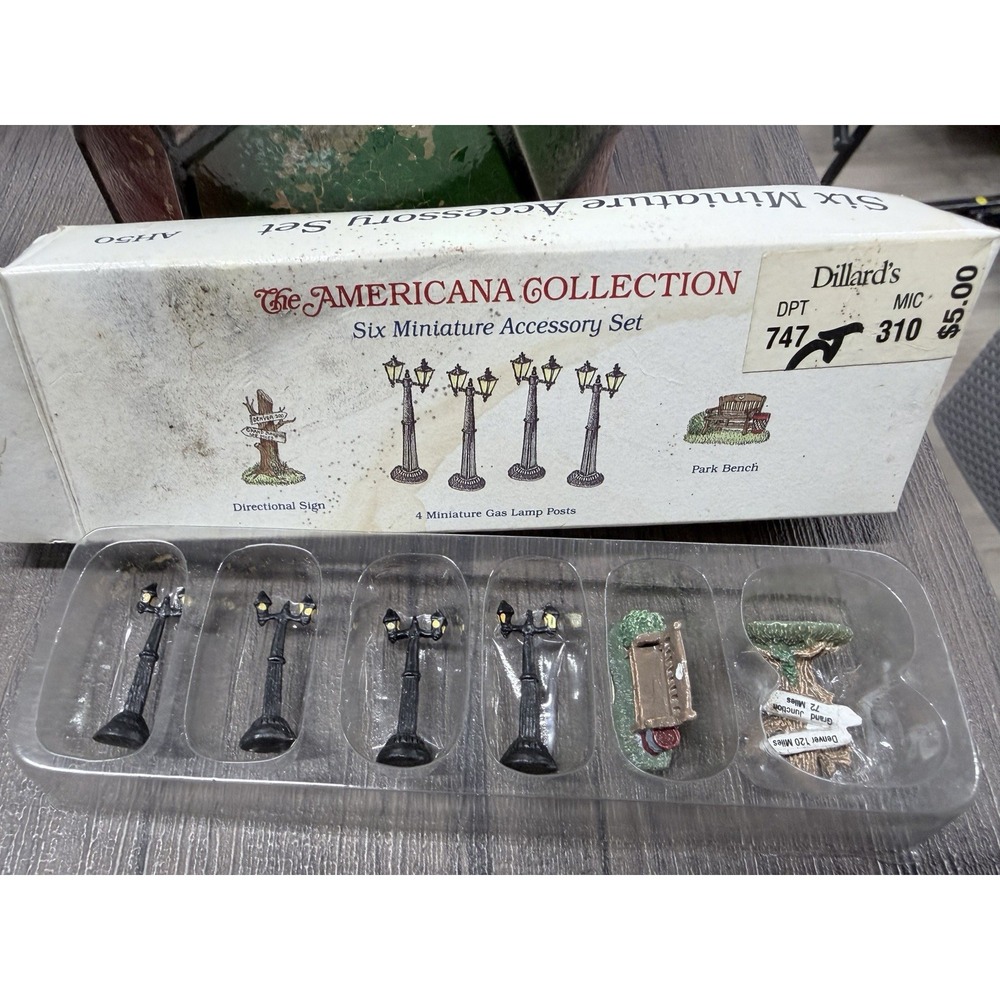 1" Liberty Falls Painted Pewter Accessory Set Figurines 1995 AH50 Metal Set of 6